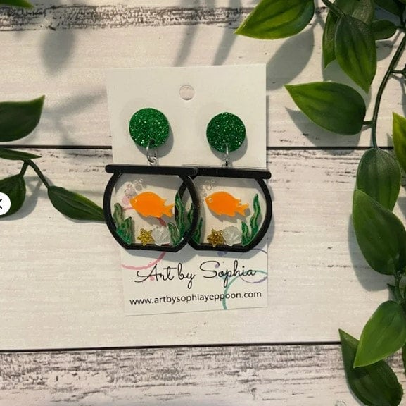 Aquarium earrings shop